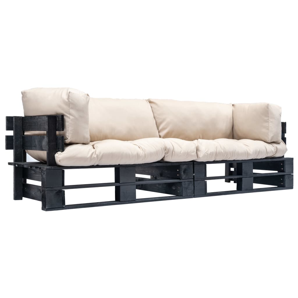 2-dijelni set vrtnih sofa od paleta od borovine s jastucima