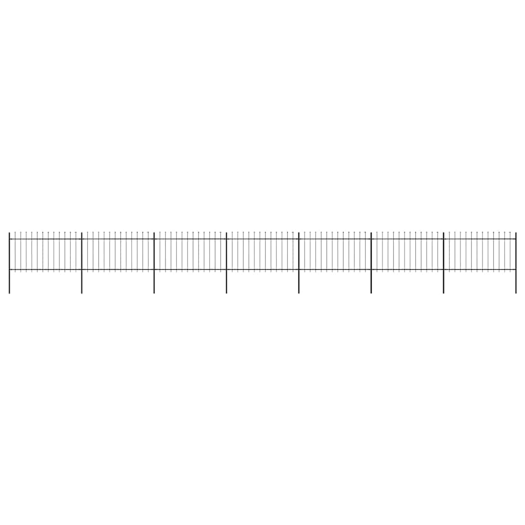 Vrtna ograda s vrhom koplja Čelik 1248 x 100 cm Crna