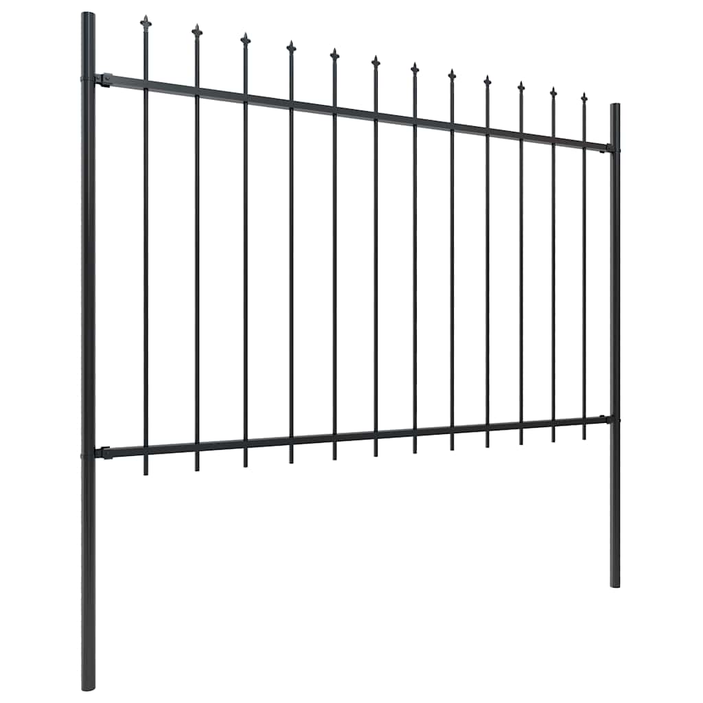 Vrtna ograda s vrhom koplja Čelik 892,5 x 120 cm Crna
