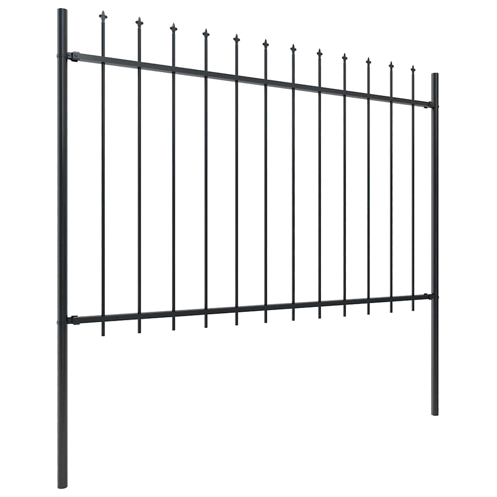 Vrtna ograda s vrhom koplja Čelik 1070x120 cm Crna