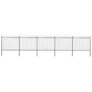Vrtna ograda s vrhom koplja Čelik 892,5 x 150 cm Crna