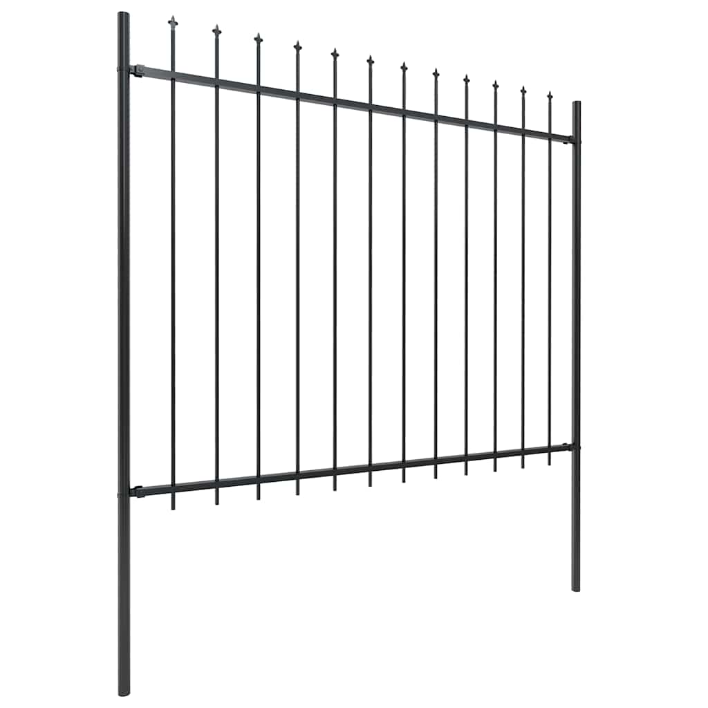 Vrtna ograda s vrhom koplja Čelik 892,5 x 150 cm Crna
