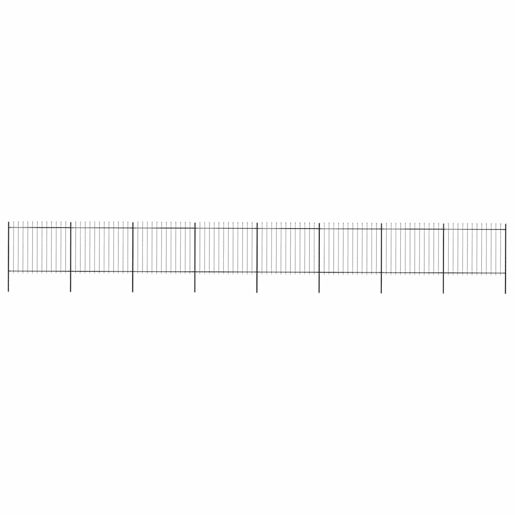 Vrtna ograda s vrhom koplja Čelik 1426x150 cm Crna