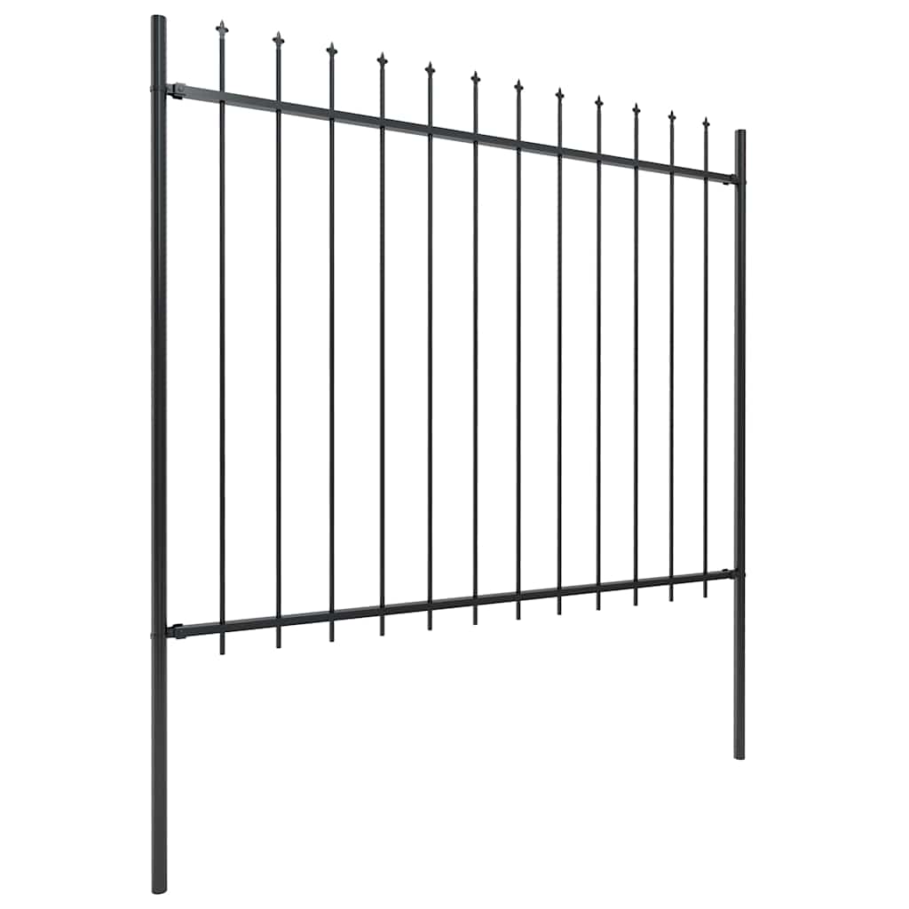 Vrtna ograda s vrhom koplja Čelik 1603,5x150 cm Crna