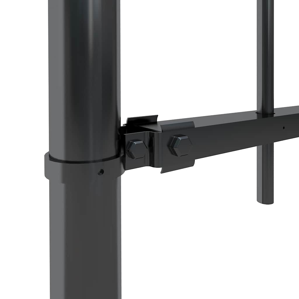 Vrtna ograda s obručem na vrhu Čelik 1070x100 cm Crna