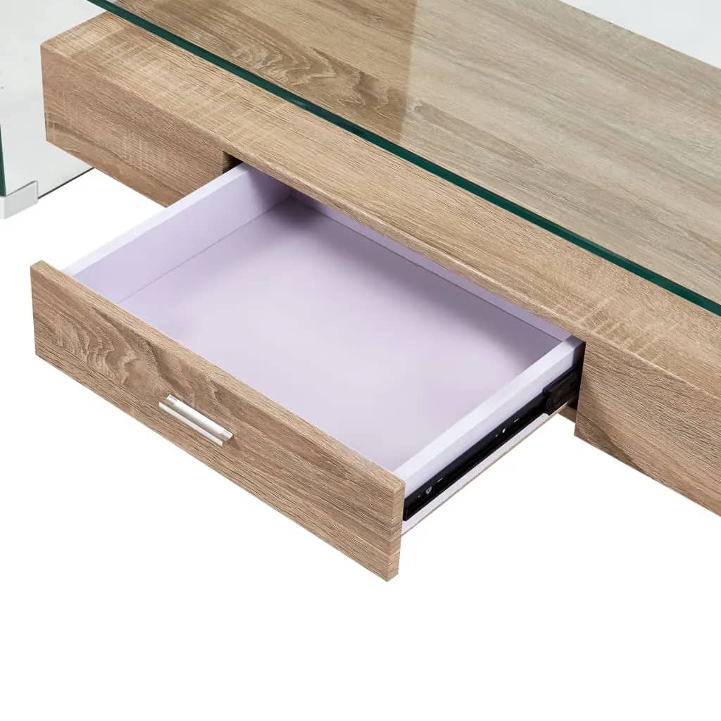 Stolić za kavu prozirni 98 x 45 x 31 cm od kaljenog stakla