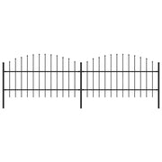 Vrtna ograda s vrhom koplja Čelik 359x100 cm Crna