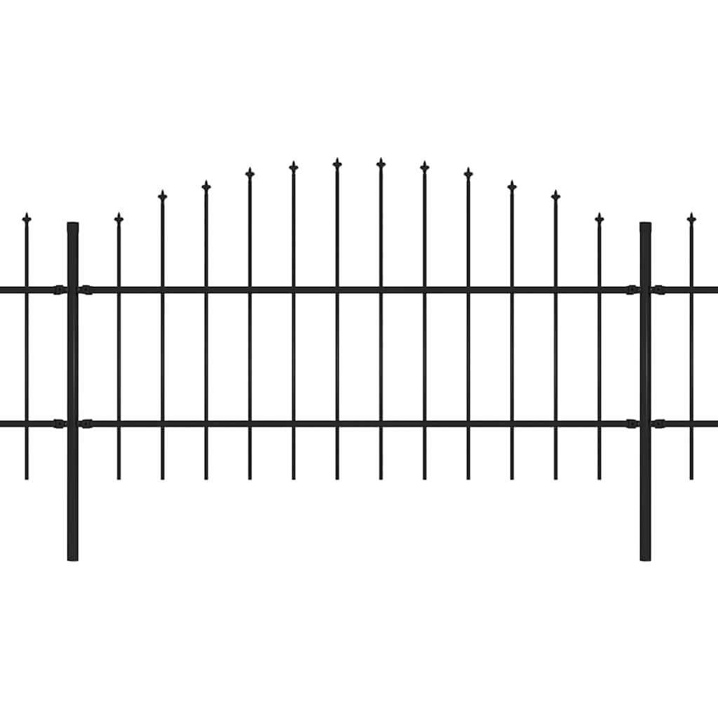 Vrtna ograda s vrhom koplja Čelik 1603,5x100 cm Crna