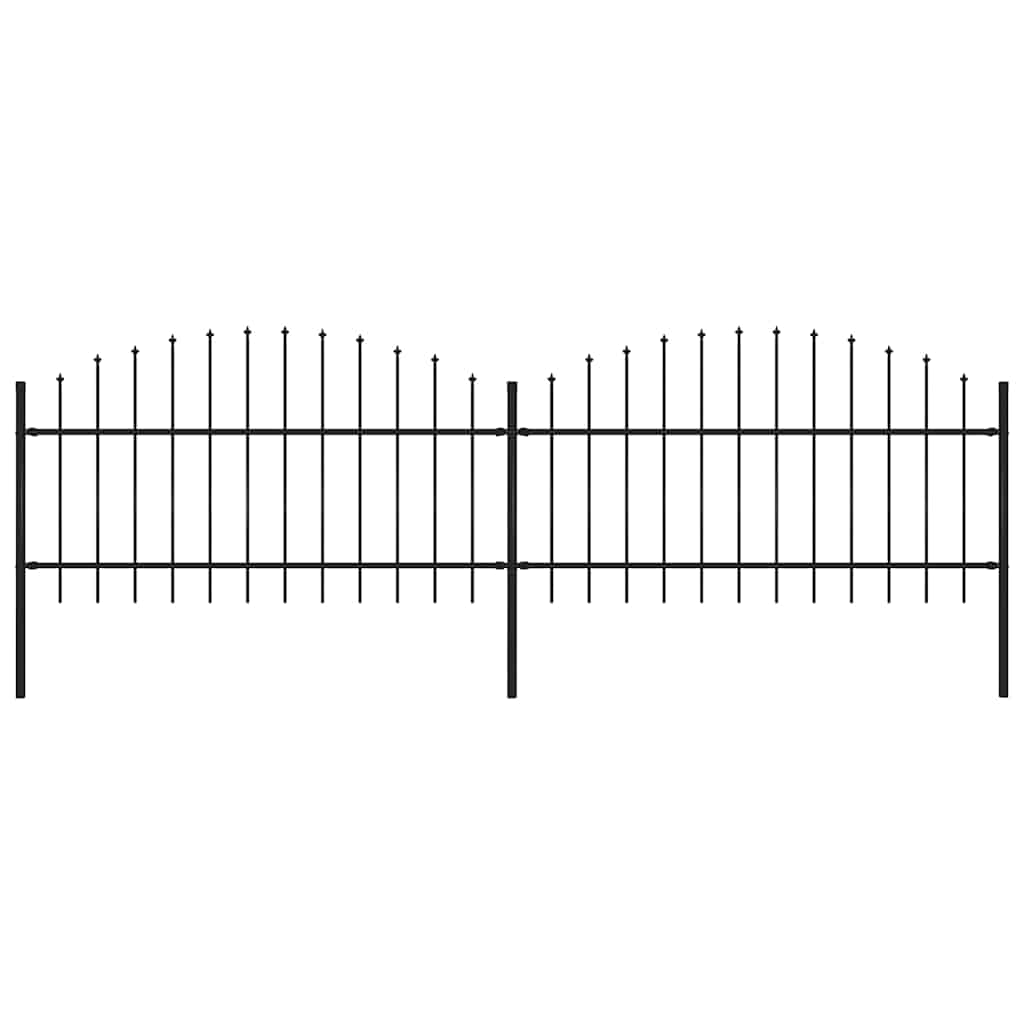 Vrtna ograda s vrhom koplja Čelik 359x125 cm Crna
