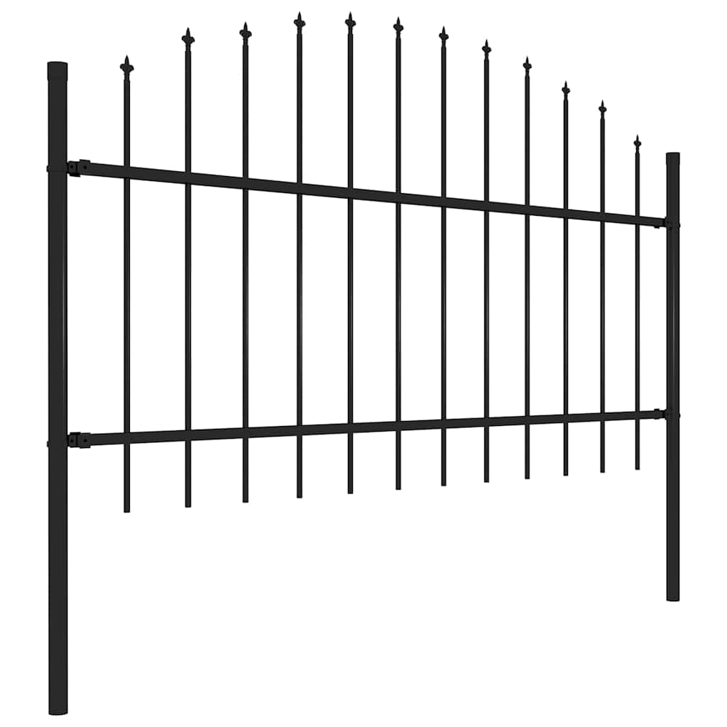 Vrtna ograda s vrhom koplja Čelik 1781,5 x 125 cm Crna