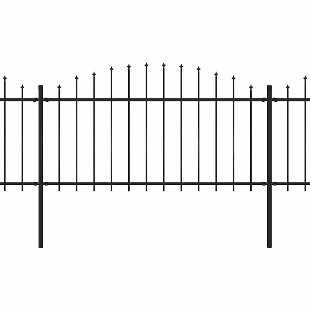 Vrtna ograda s vrhom koplja Čelik 1603,5x150 cm Crna