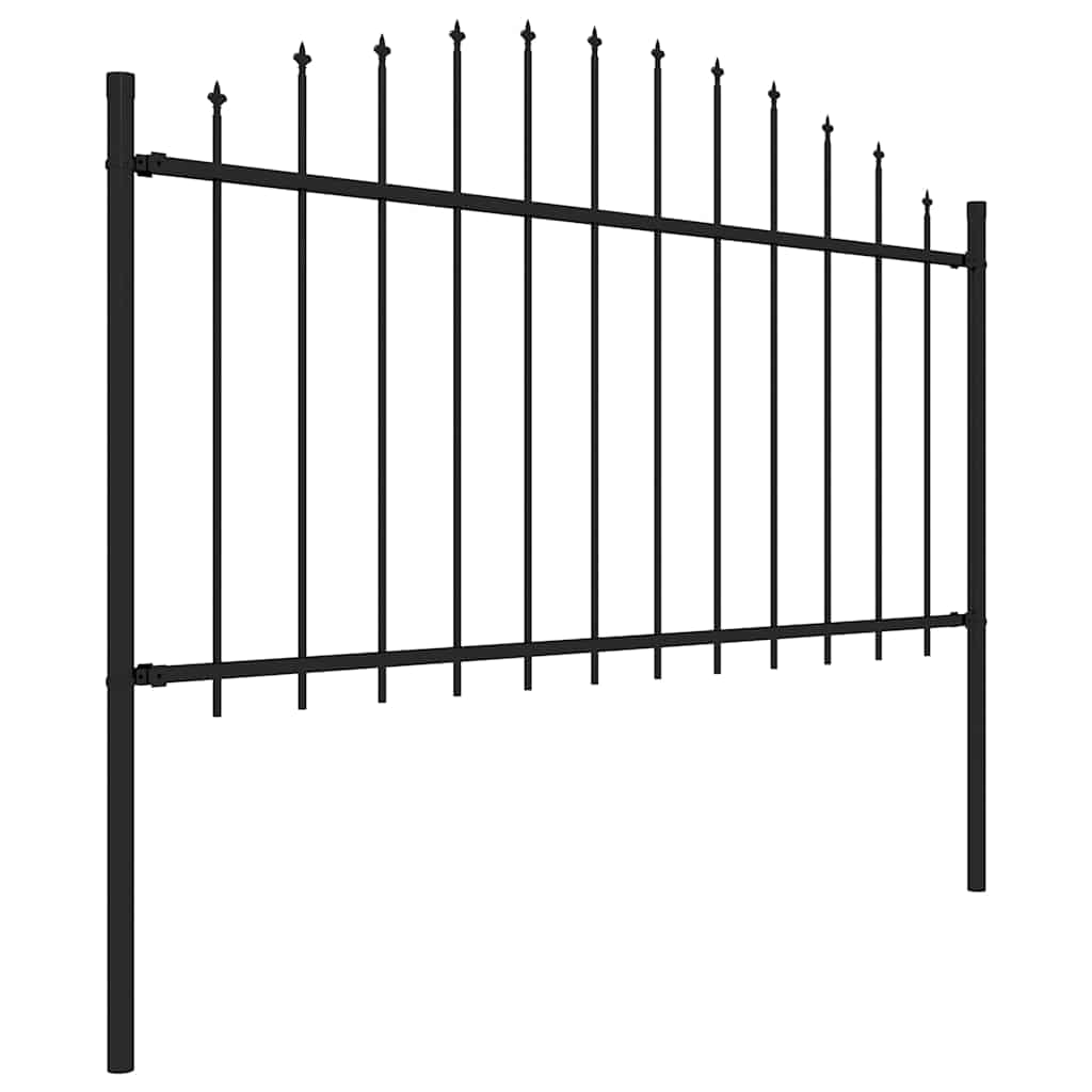 Vrtna ograda s vrhom koplja Čelik 1603,5x150 cm Crna