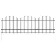 Vrtna ograda s vrhom koplja Čelik 537x175 cm Crna