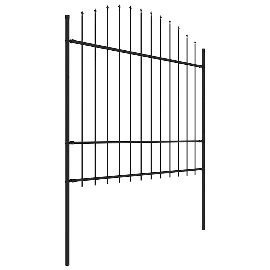 Vrtna ograda s vrhom koplja Čelik 1070x175 cm Crna