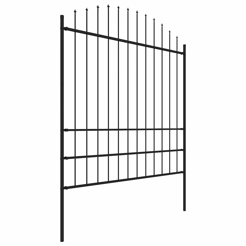 Vrtna ograda s vrhom koplja Čelik 537x200 cm Crna