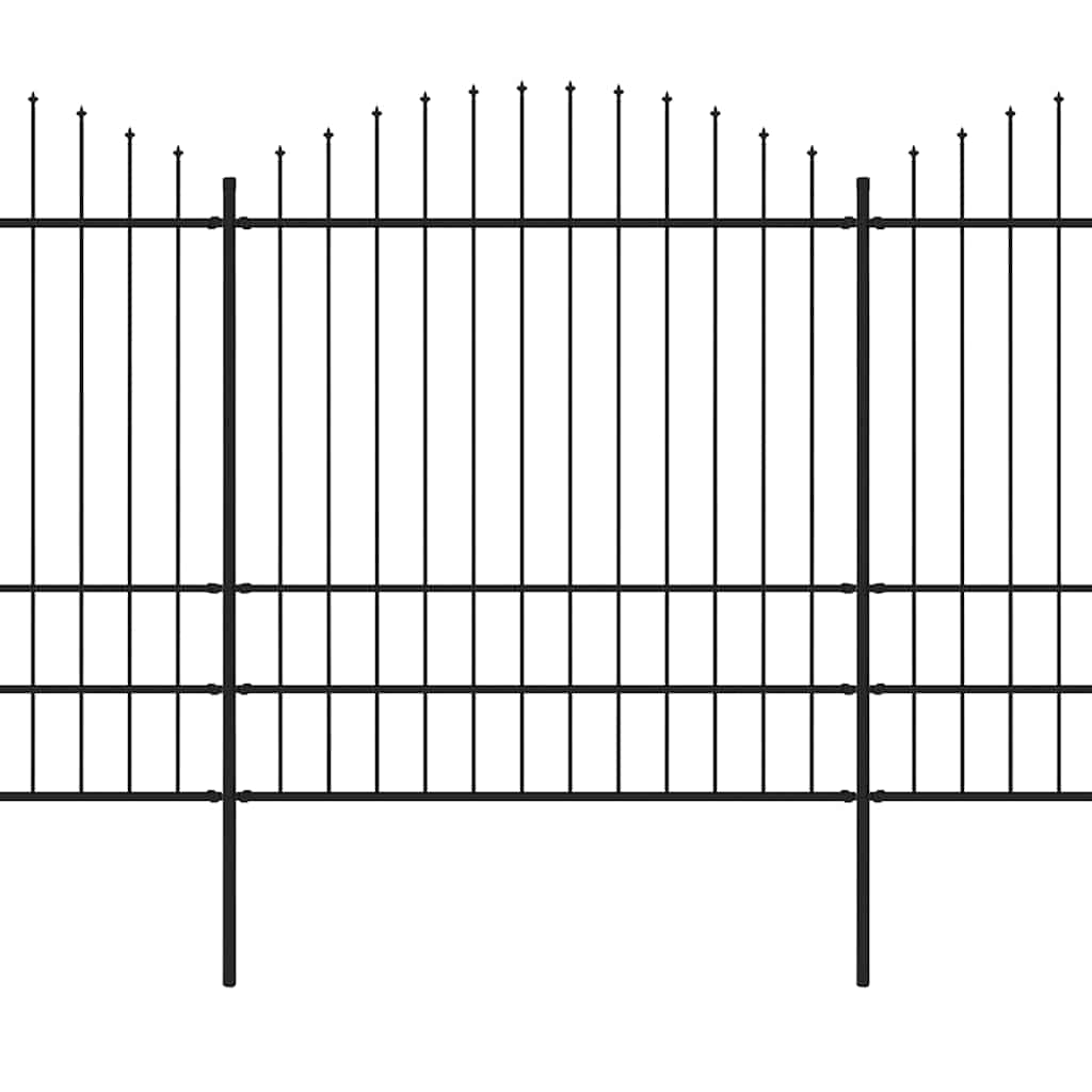 Vrtna ograda s vrhom koplja Čelik 714,5 x 200 cm Crna