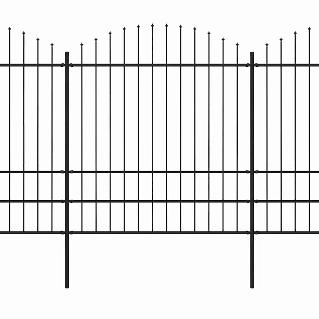 Vrtna ograda s vrhom koplja Čelik 1426x200 cm Crna