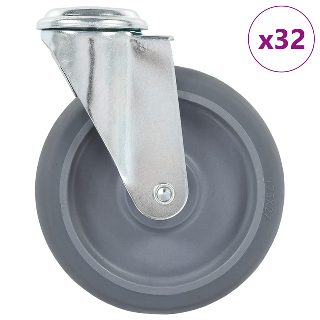 Okretni kotačići s otvorom za vijke 32 kom 125 mm