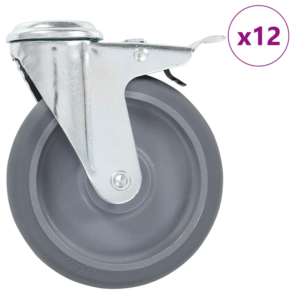 Okretni kotačići s otvorom za vijke 12 kom 125 mm