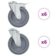 Okretni kotačići s otvorom za vijke 12 kom 125 mm