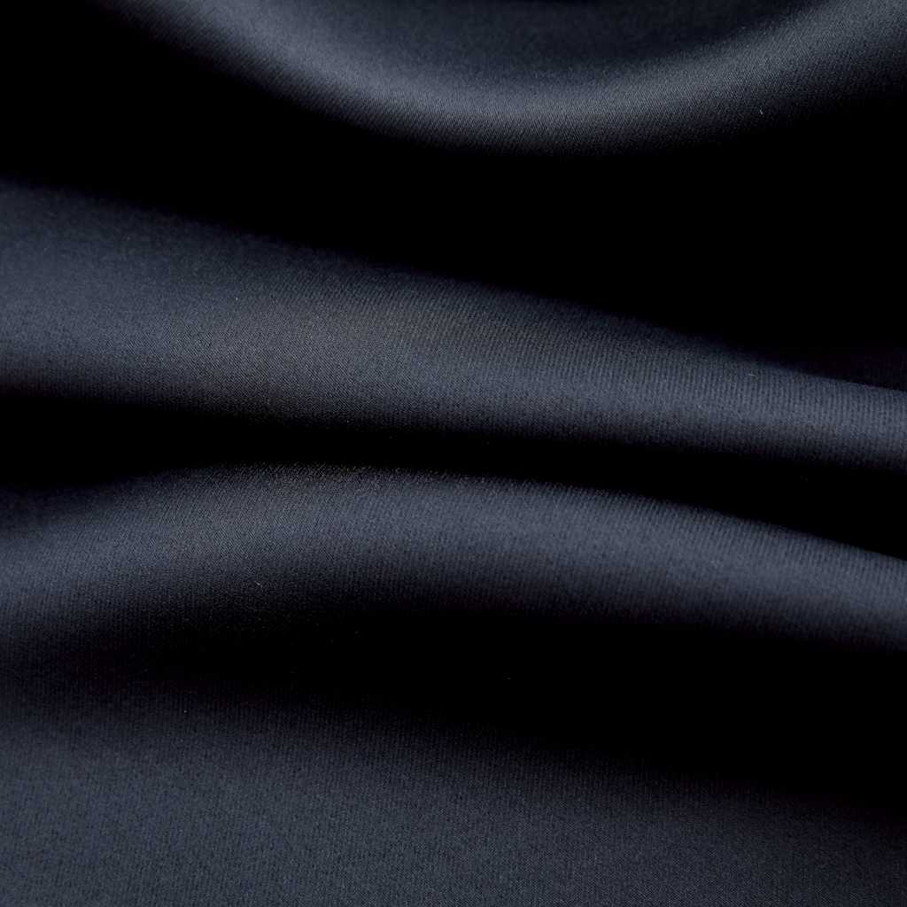 Zavjese za zamračivanje s prstenima 2 kom crne 140 x 245 cm