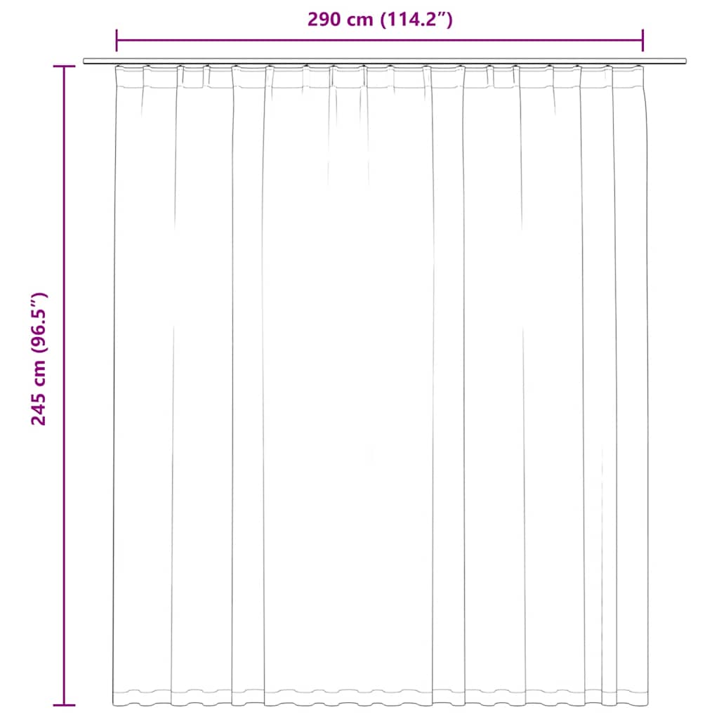 Zavjesa za zamračivanje s kukama crna 290 x 245 cm