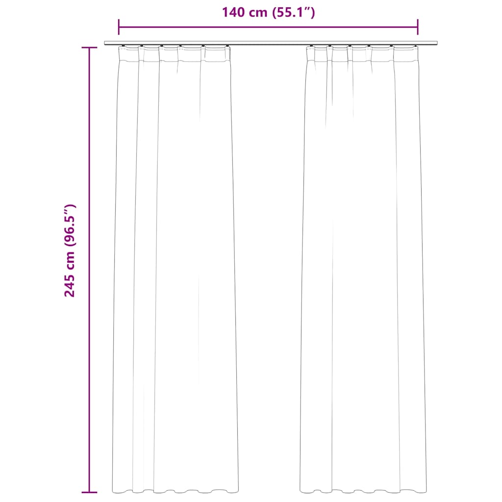 Zavjese za zamračivanje 2 kom baršunaste krem 140 x 245 cm