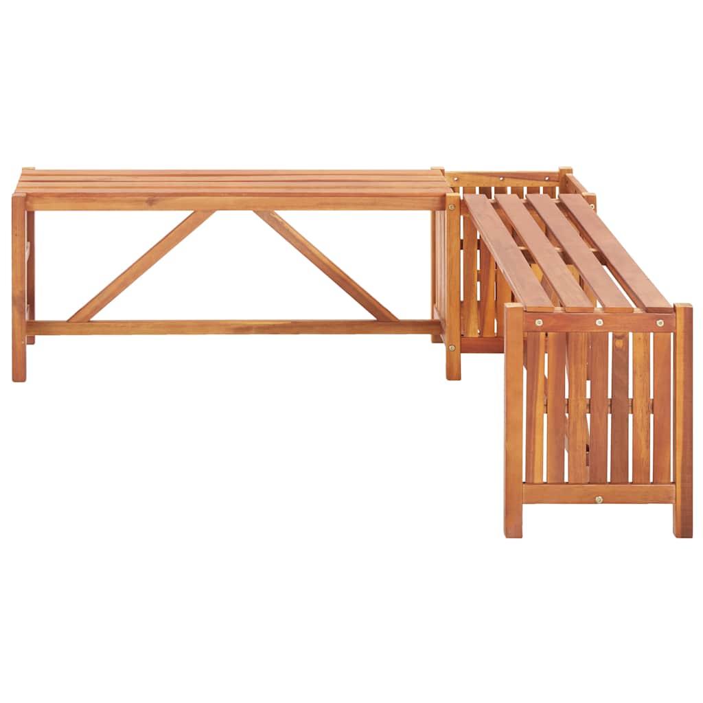 Kutna vrtna klupa sa sadilicom 117 x 117 x 40 cm bagremovo drvo