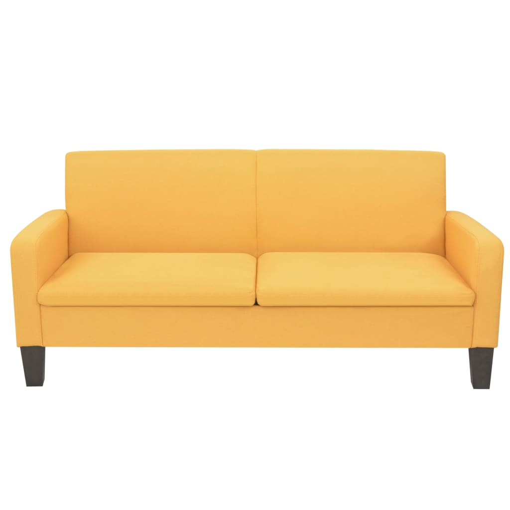 2-dijelni set sofa od tkanine žuti