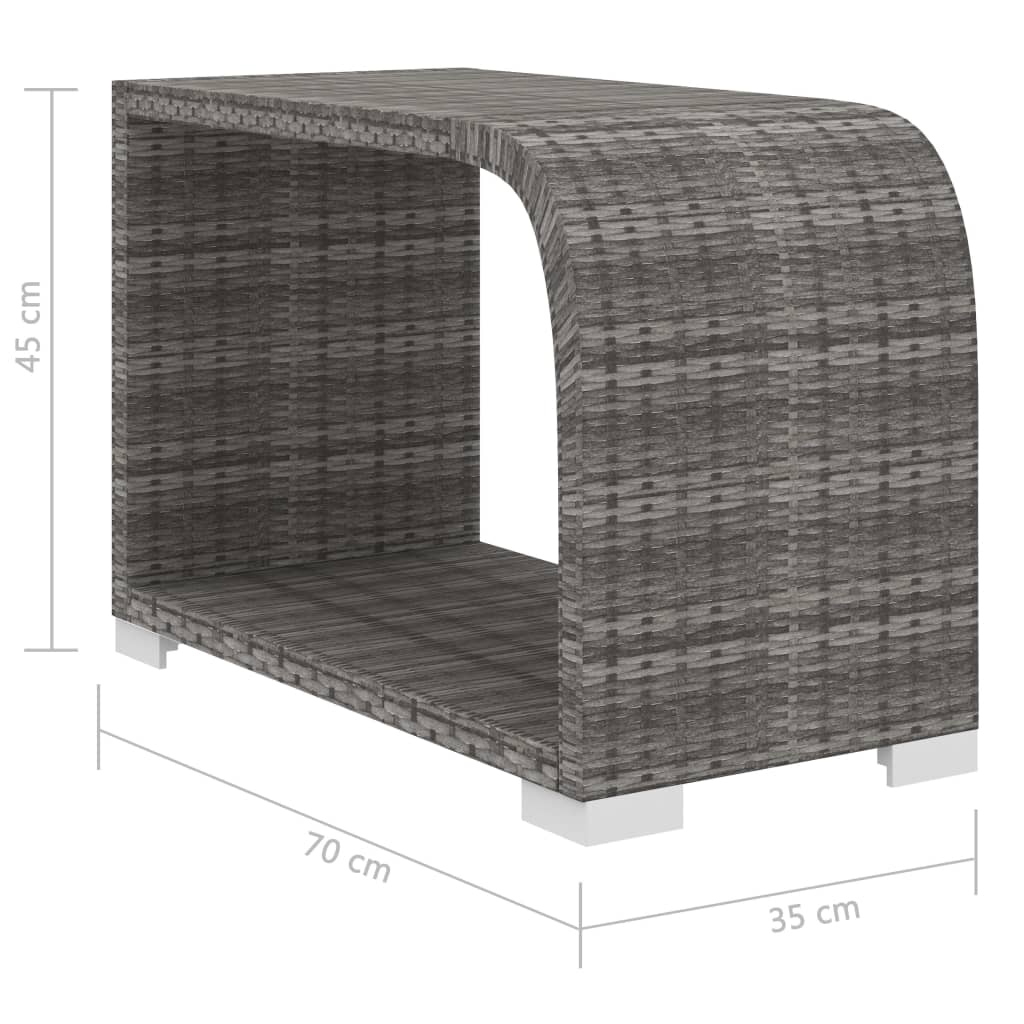 11-dijelna vrtna garnitura od poliratana s jastucima siva