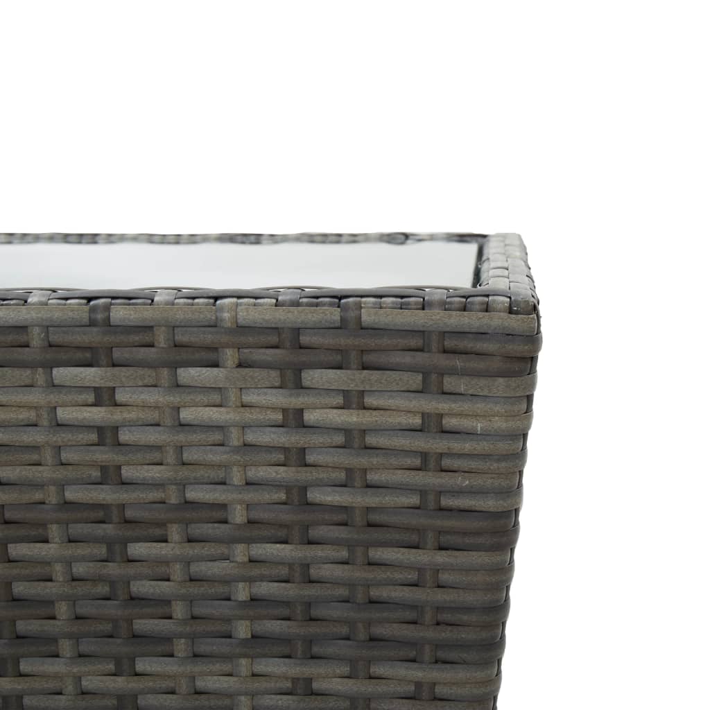 Stolić za čaj sivi 41,5x41,5x43cm poliratana od kaljenog stakla