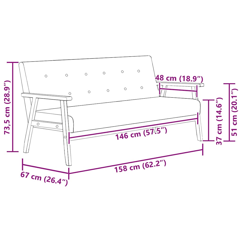 3-dijelni set sofa od umjetne kože crni