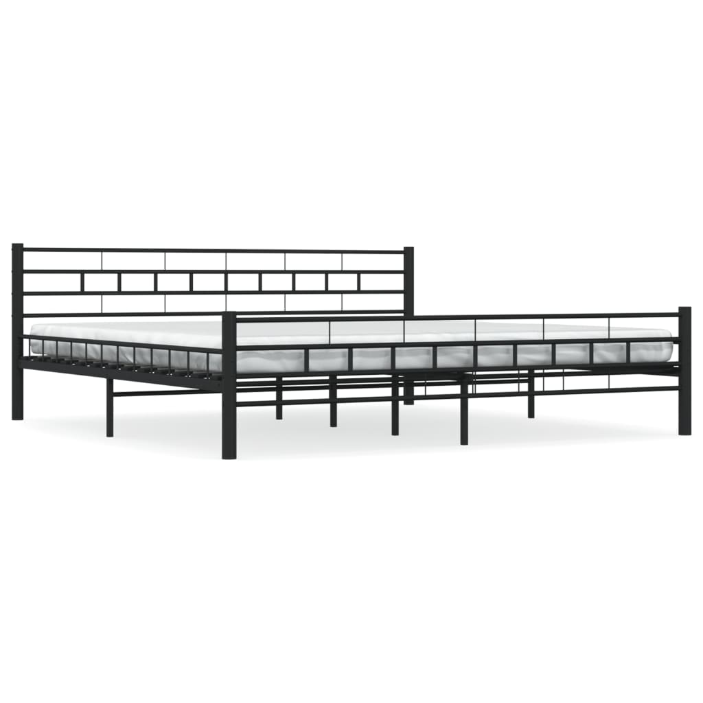 Okvir za krevet crni čelični 200 x 200 cm