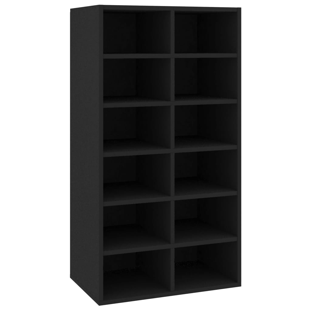 Stalak za cipele crni 54 x 34 x 100,5 cm konstruirano drvo