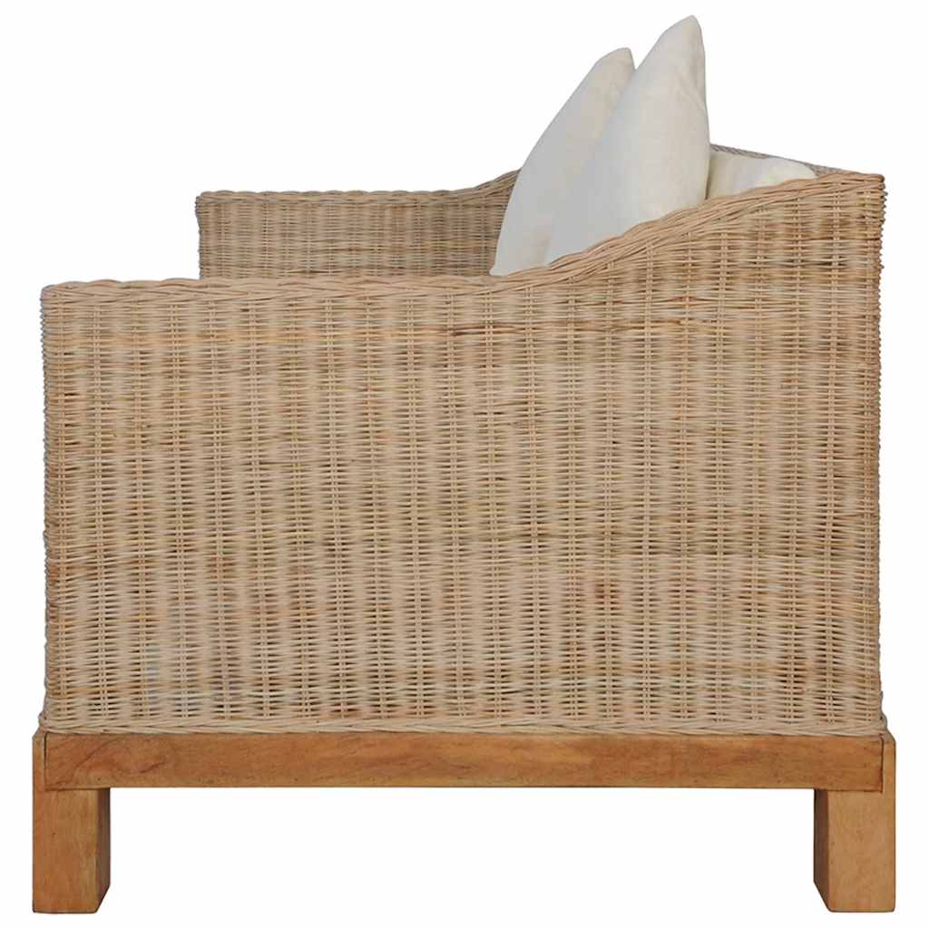 2-dijelni set sofa od prirodnog ratana s jastucima