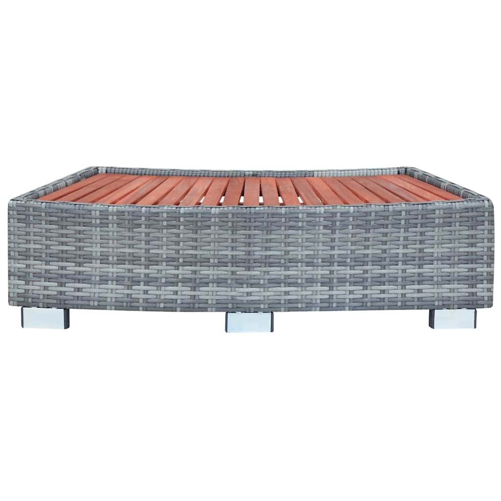 Stepenica za vruću kupku od poliratana siva 92 x 45 x 25 cm