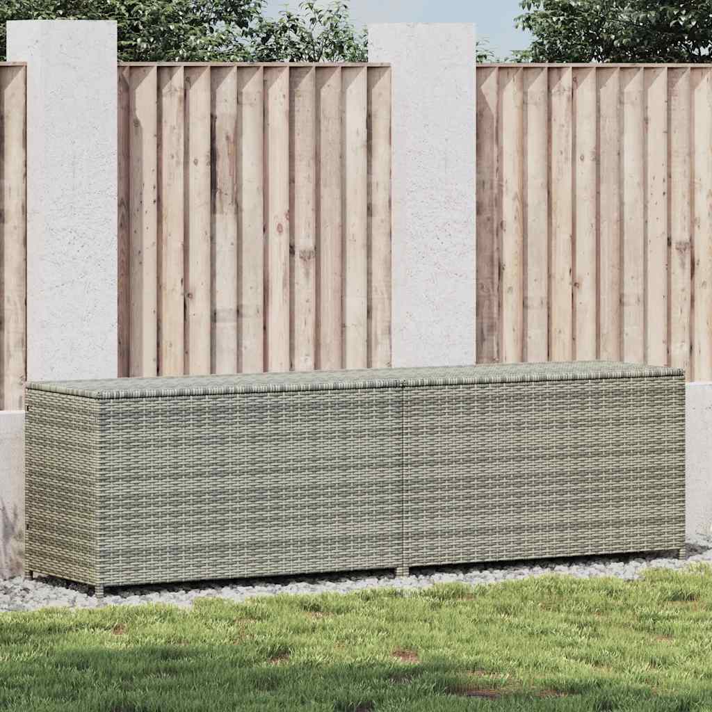 Vrtna kutija za pohranu od poliratana 200 x 50 x 60 cm siva