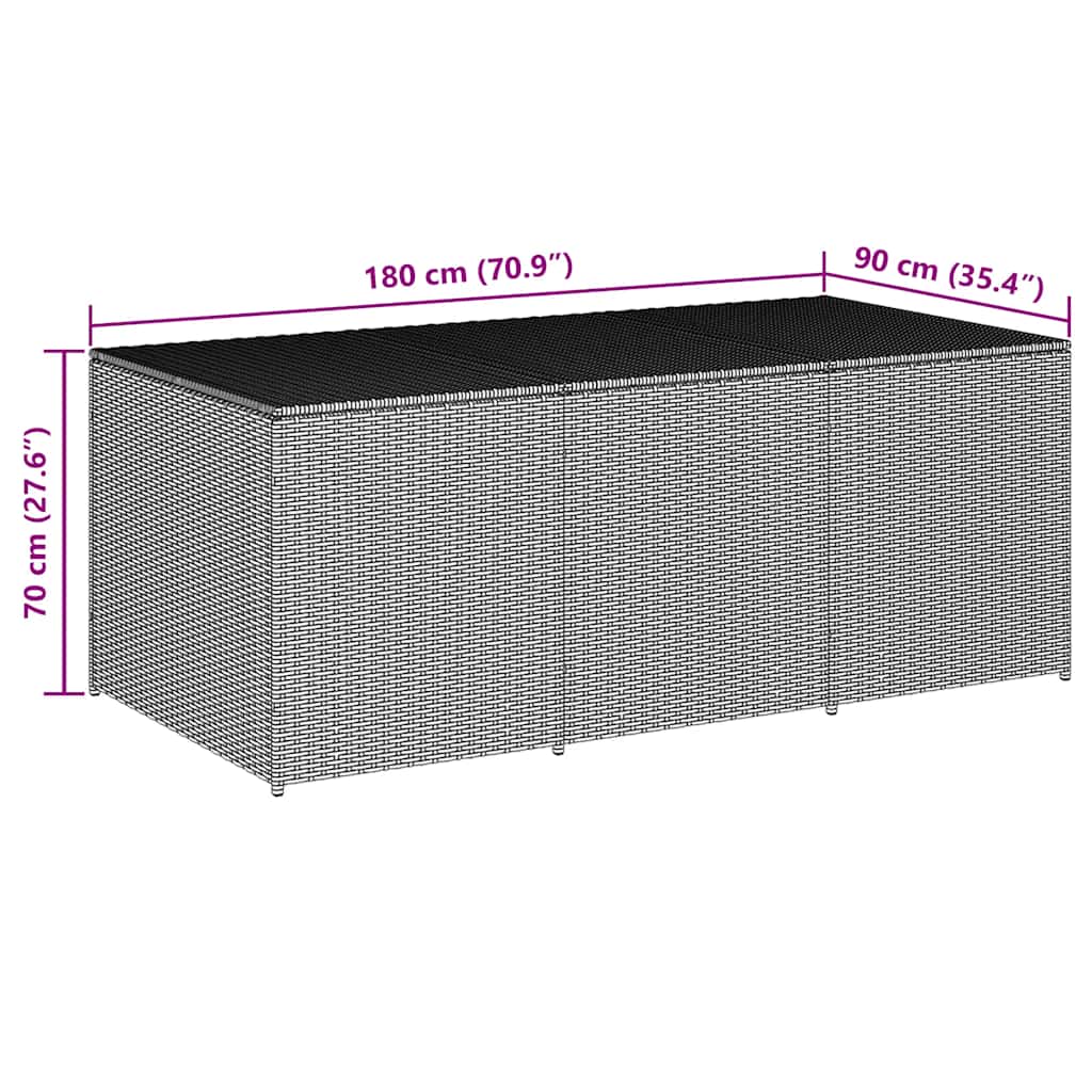 Vrtna kutija za pohranu od poliratana 180 x 90 x 70 cm crna