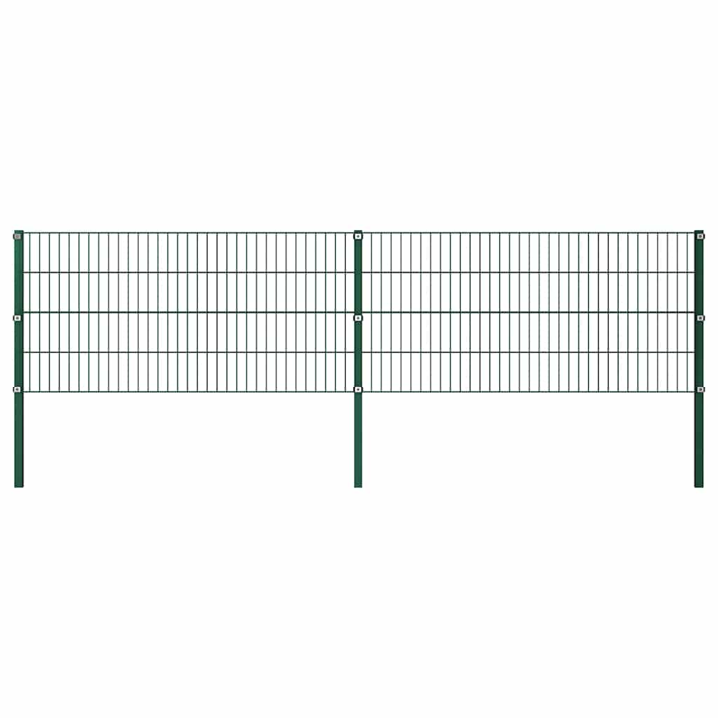 Ogradni panel sa stupovima od željeza 349x80 cm zelene boje