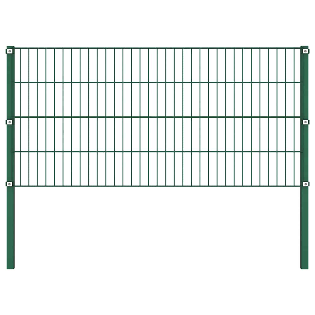 Ogradni panel sa stupovima od željeza 867x80 cm zelene boje