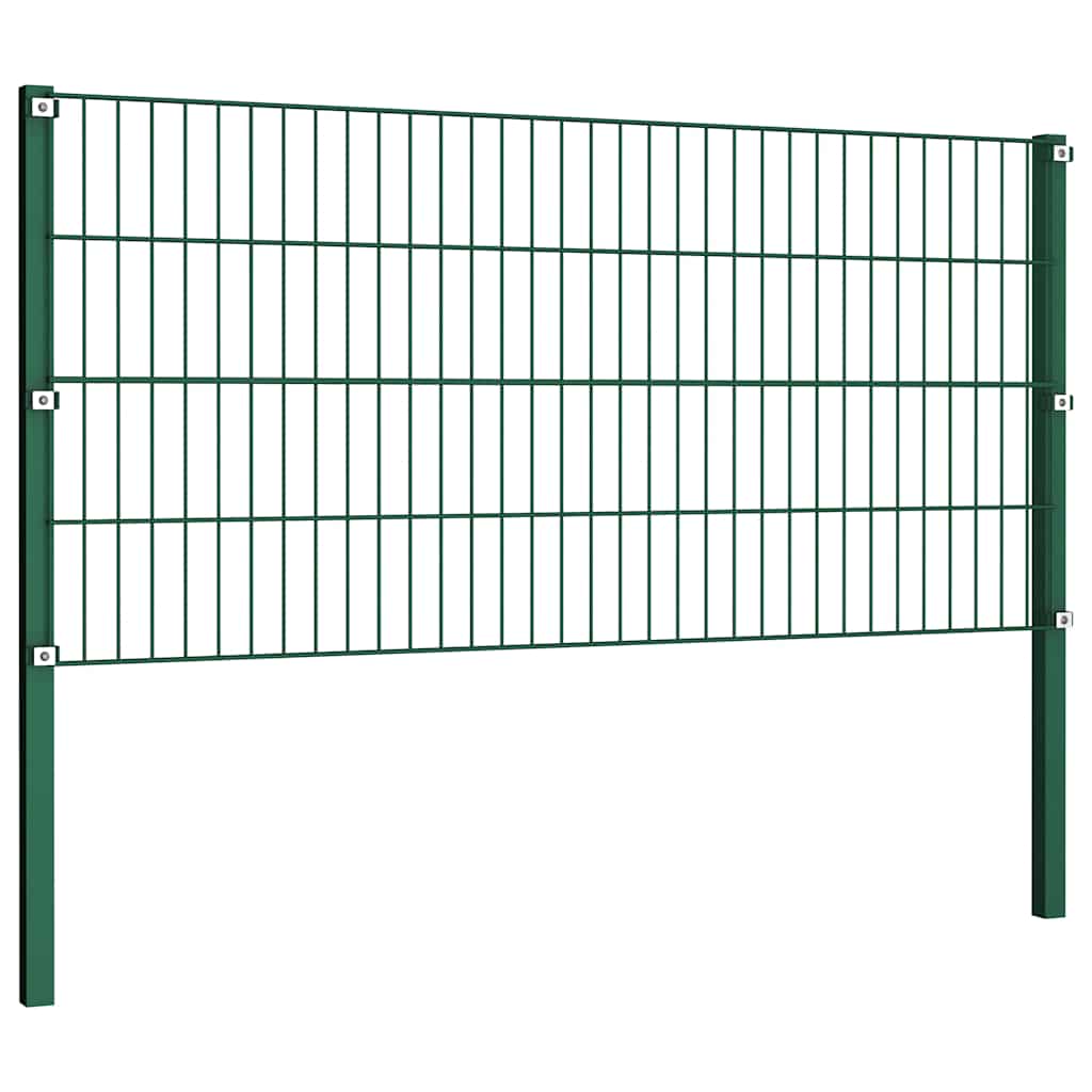 Ogradni panel sa stupovima od željeza 1212 x 80 cm zelene boje