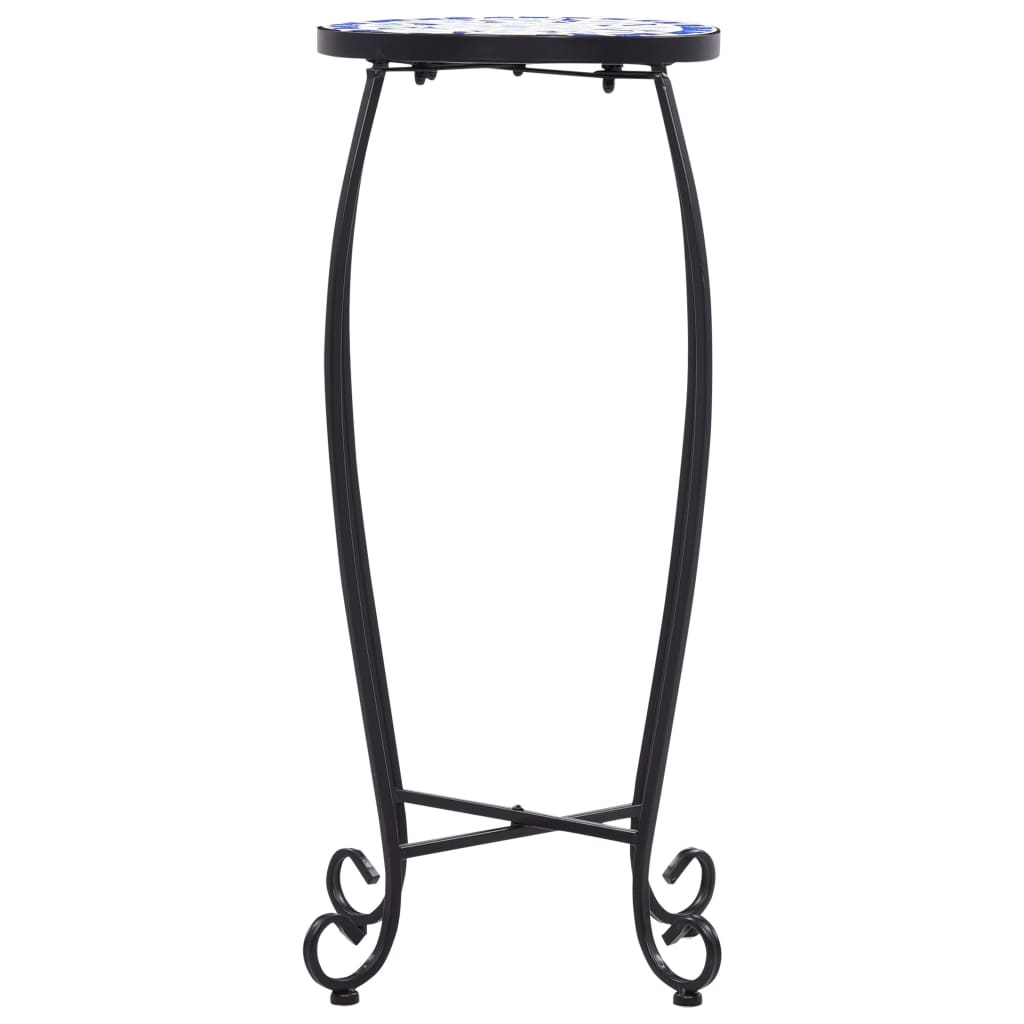 Stolići s mozaikom 3 kom plavo-bijeli keramički