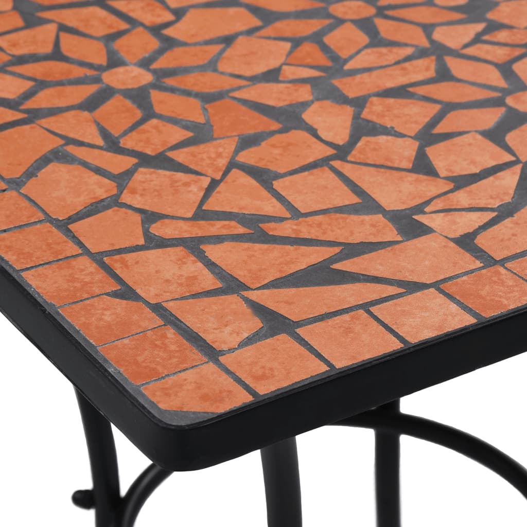Bistro stolić s mozaikom boja cigle 60 cm keramički