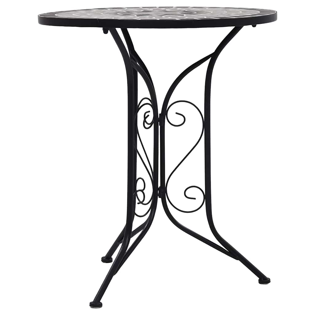 Bistro stolić s mozaikom sivi 60 cm keramički