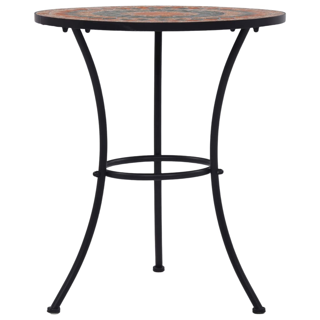 Bistro stolić s mozaikom narančasto-sivi 60 cm keramički
