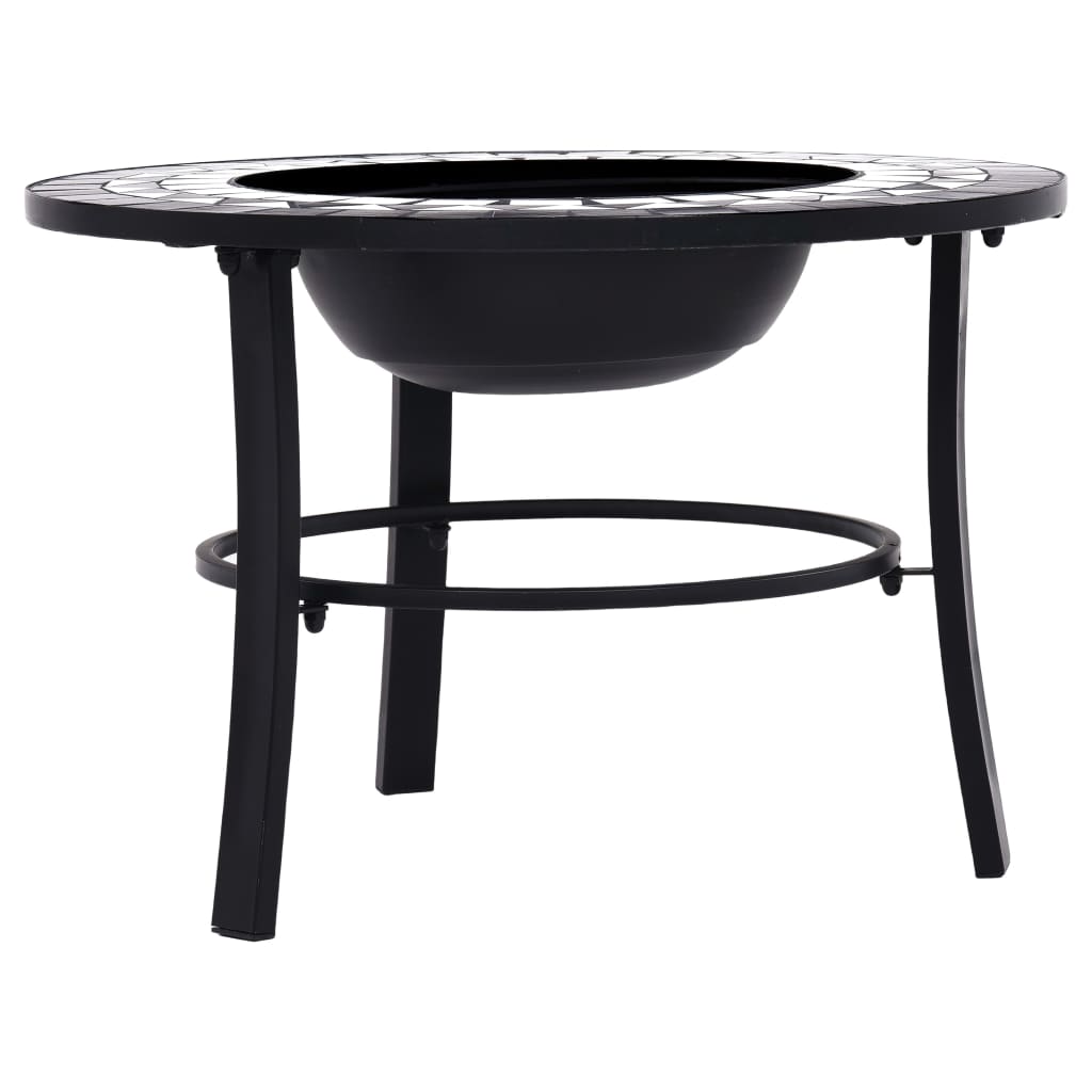 Posuda za vatru s mozaikom crno-bijela 68 cm keramička
