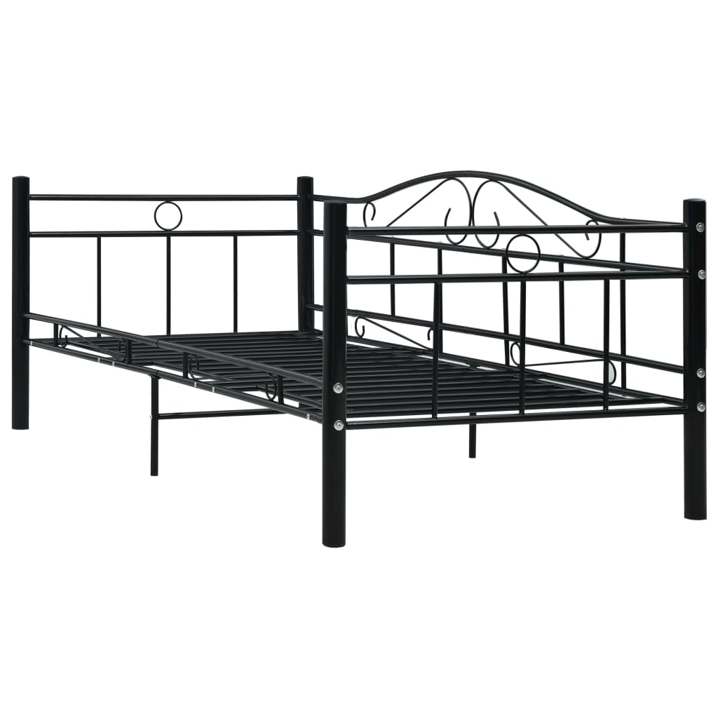 Okvir za dnevni ležaj crni metalni 90 x 200 cm