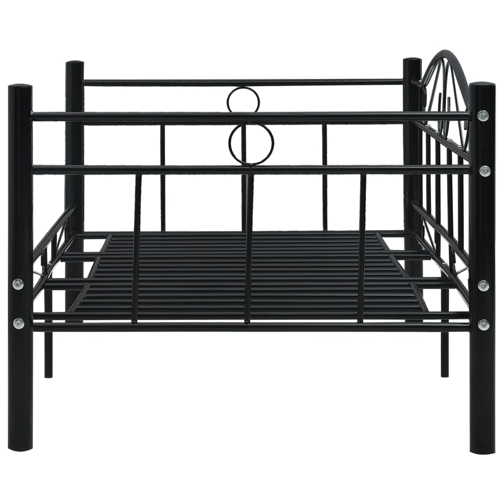 Okvir za dnevni ležaj crni metalni 90 x 200 cm