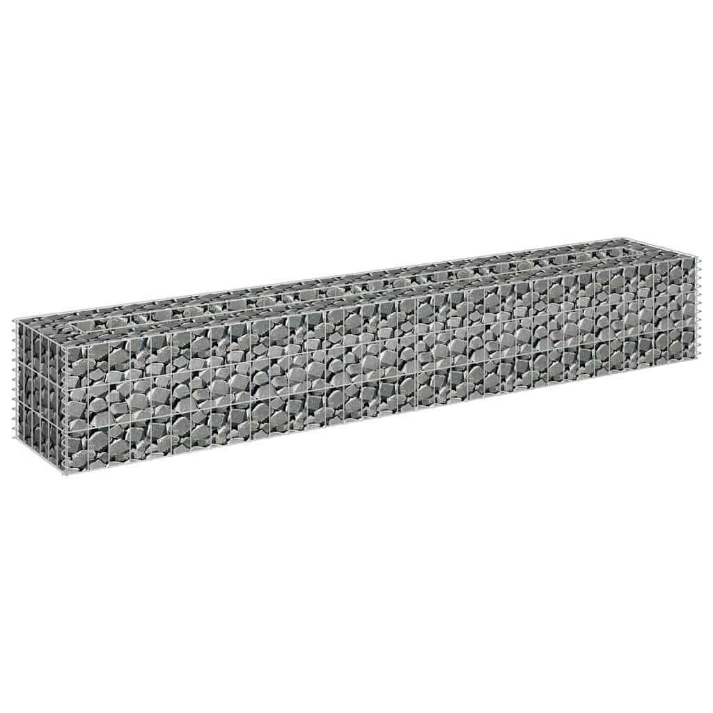 Gabionska sadilica od pocinčanog čelika 180 x 30 x 30 cm