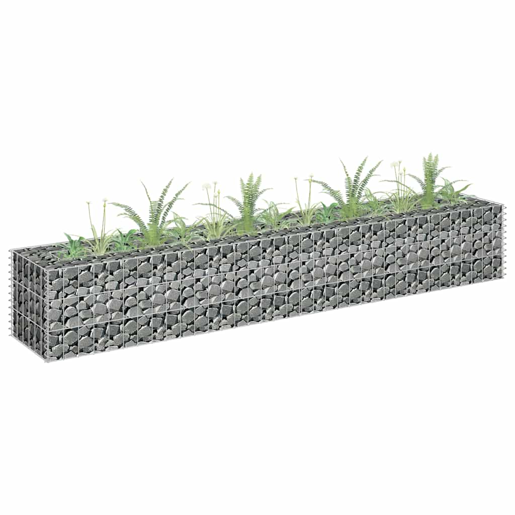 Gabionska sadilica od pocinčanog čelika 180 x 30 x 30 cm